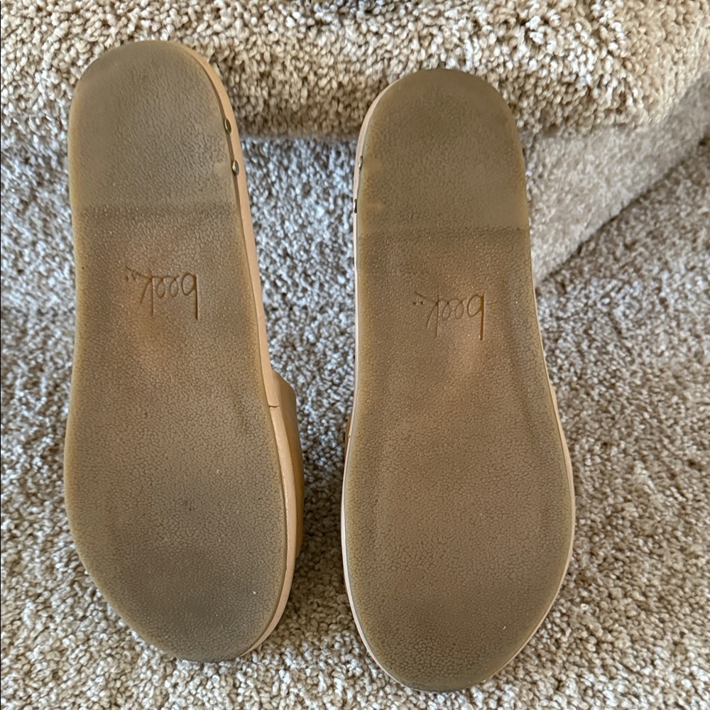 beek Tan Leather Slide Sandals - Picture 2 of 5